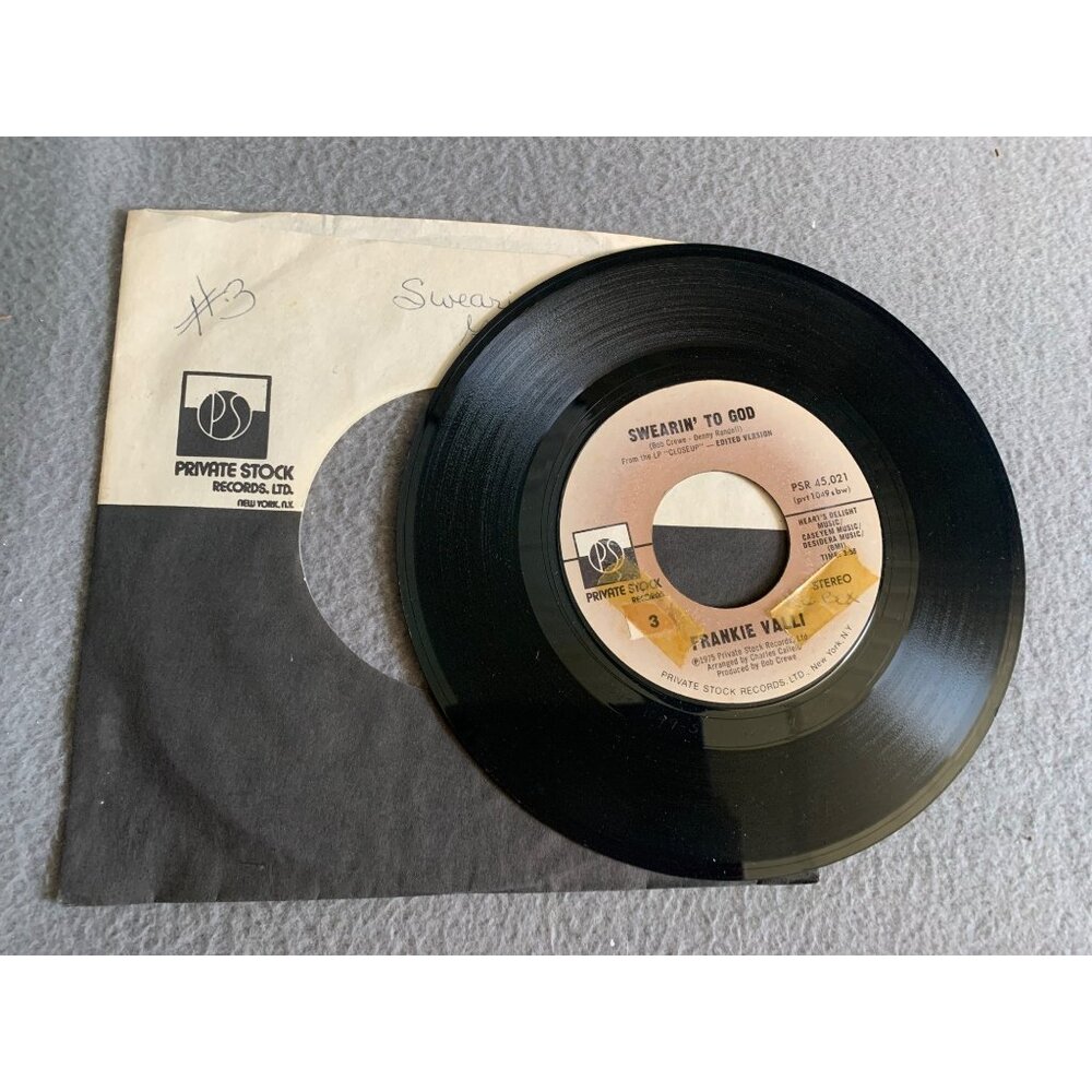 Frankie Valli 7" Vinyl Record Single "Swearin' To God" & "Why" Private Stock 197